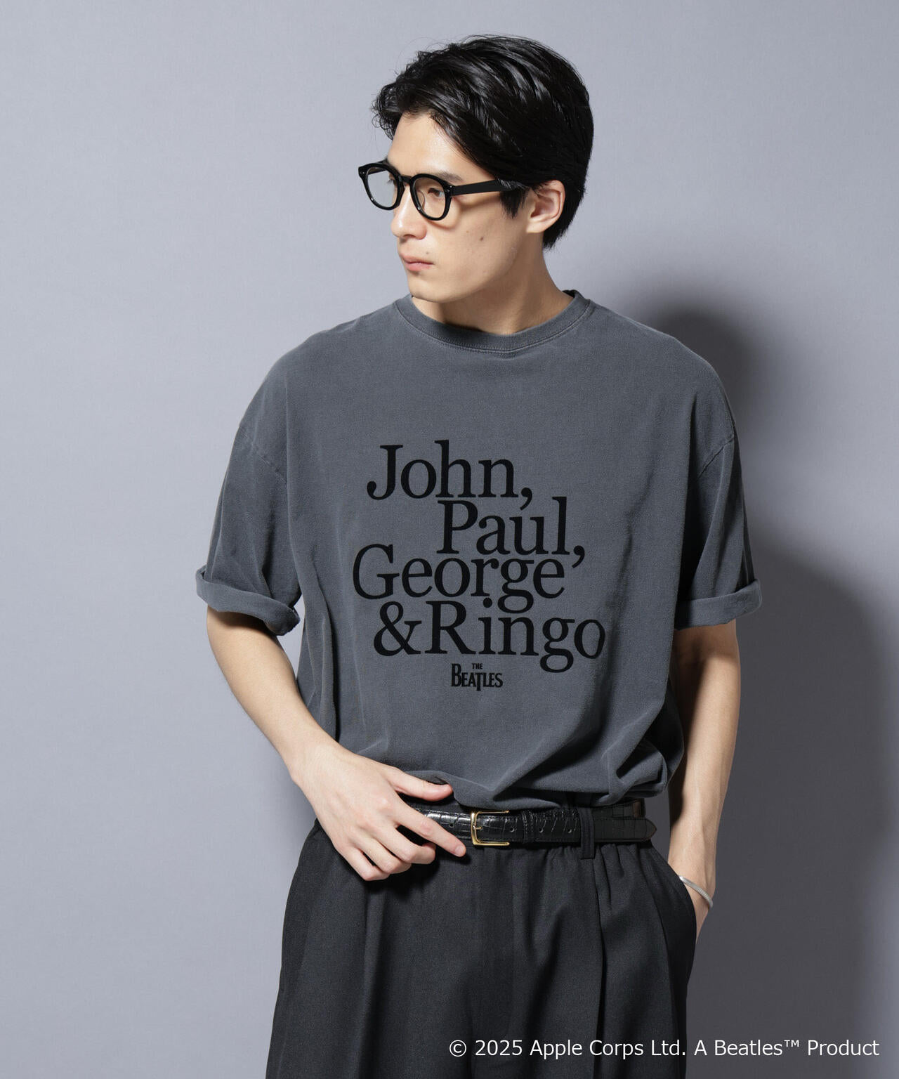 別注GOOD ROCK SPEED BEATLES フロッキープリントTシャツ 6685224211