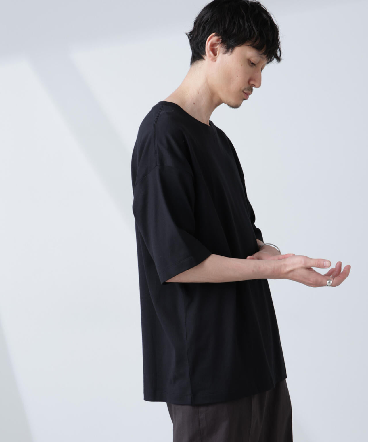 WEB限定/Anti Soaked(R) 汗染み防止 クルーネック ビッグシルエットTシャツ 6685224222