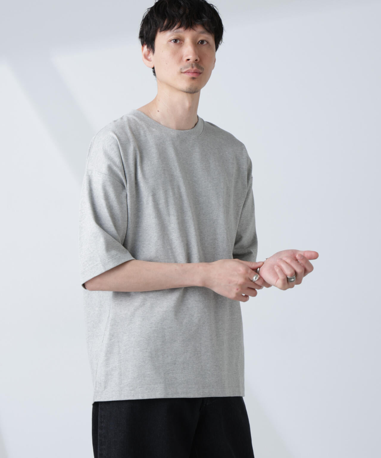 WEB限定/Anti Soaked(R) 汗染み防止 クルーネック ビッグシルエットTシャツ 6685224222