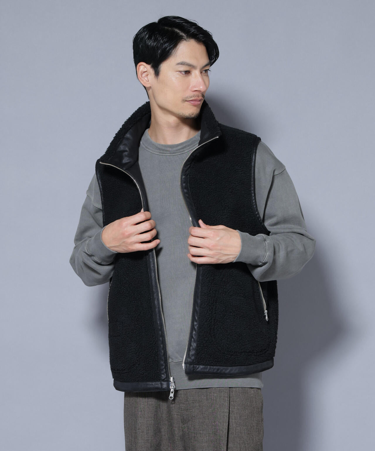 クラックフェイクムートンリバーシブルベスト 6685225203