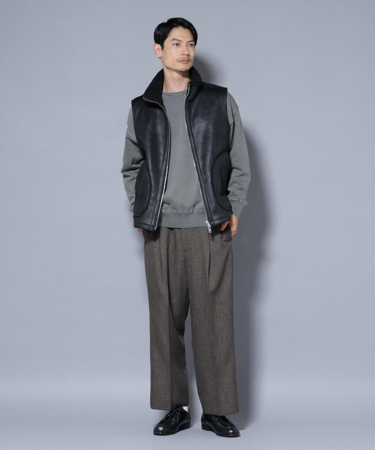 クラックフェイクムートンリバーシブルベスト 6685225203