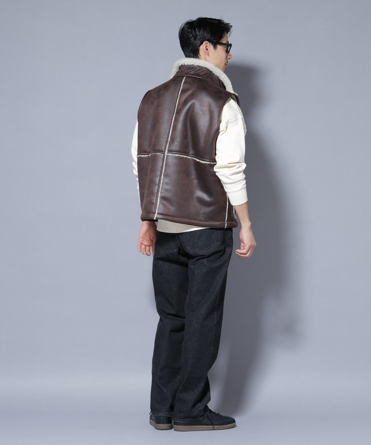 クラックフェイクムートンリバーシブルベスト 6685225203