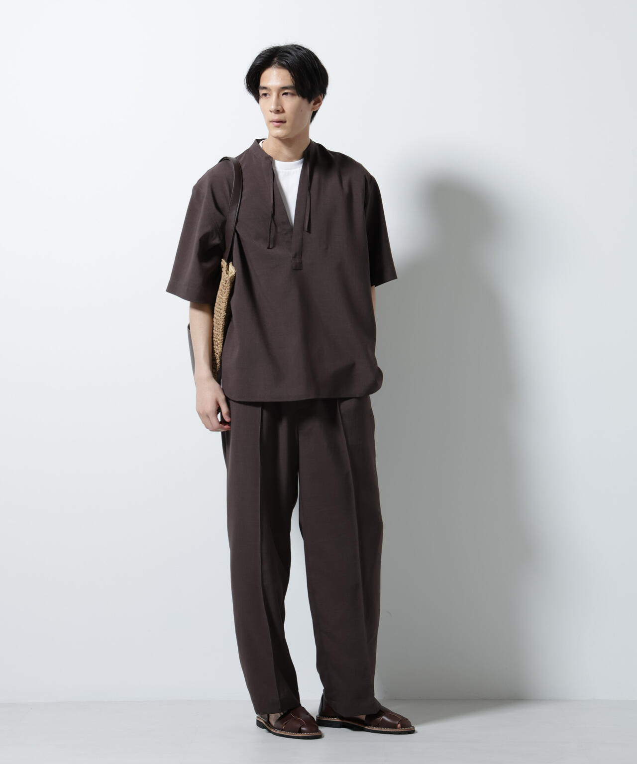 メランジドライイージーテーパードパンツ(セットアップ可) 6685227202