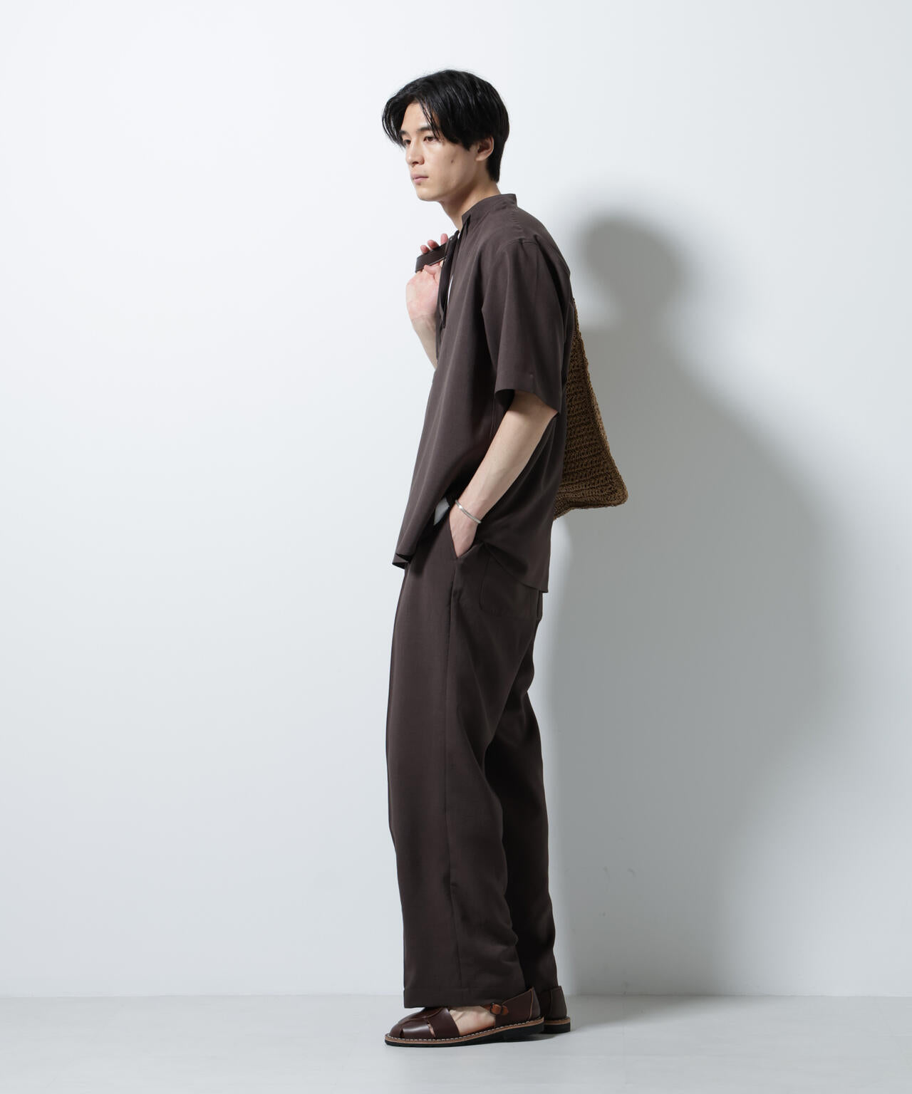 メランジドライイージーテーパードパンツ(セットアップ可) 6685227202