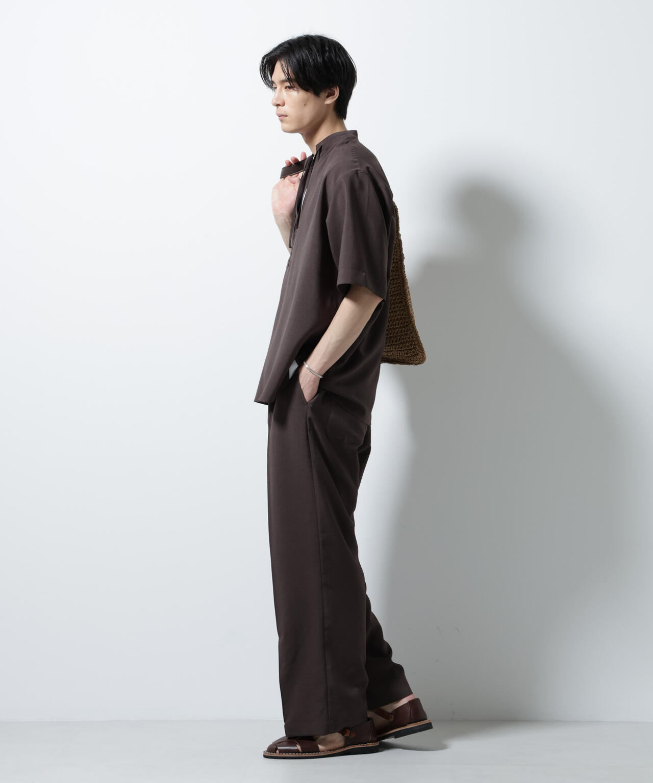 メランジドライイージーテーパードパンツ(セットアップ可) 6685227202