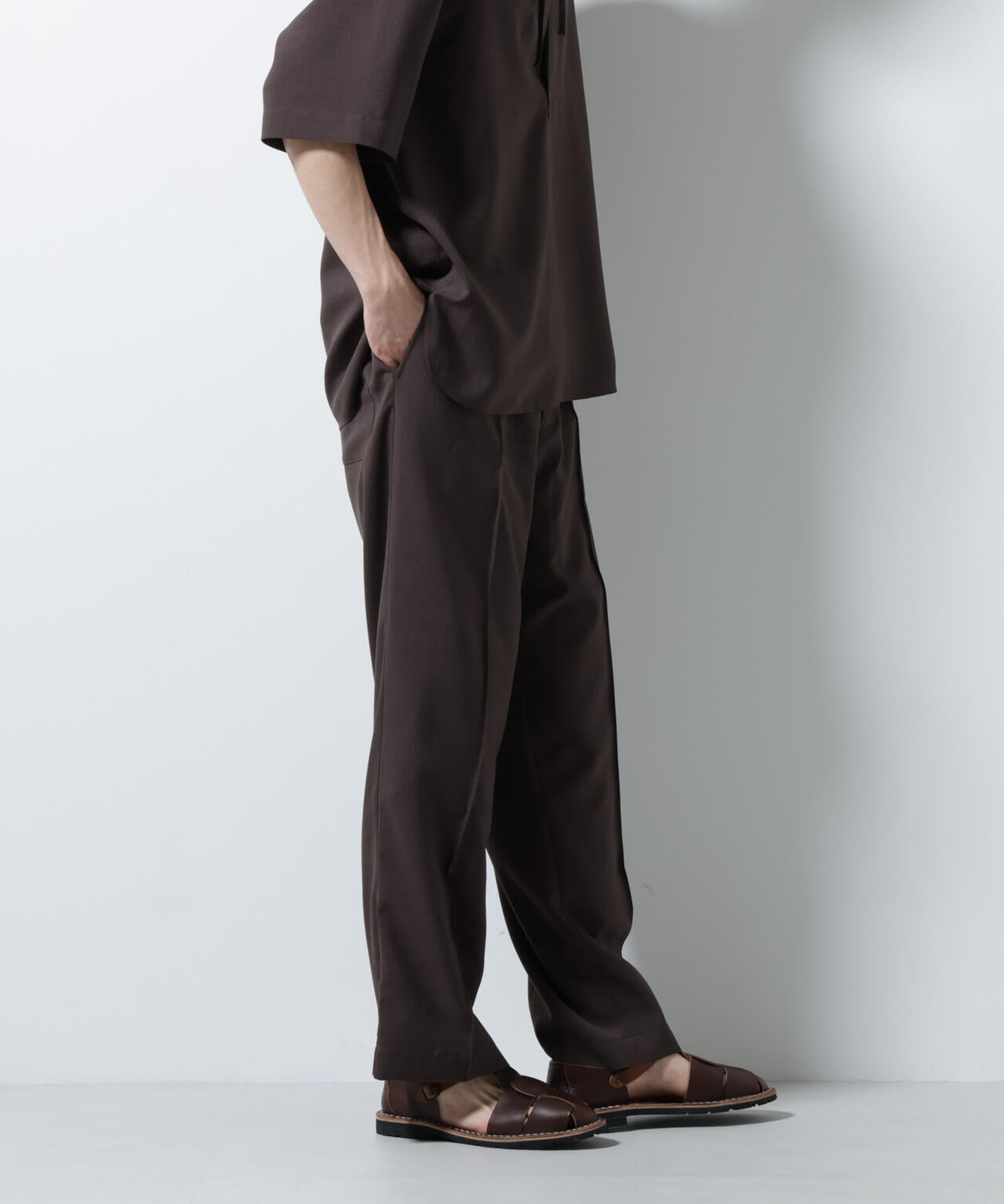 メランジドライイージーテーパードパンツ(セットアップ可) 6685227202