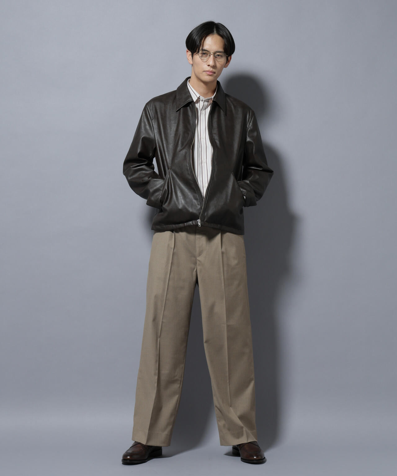 DELEGANTEエアリーサキソニー/CHK/ST ストレートFITパンツ(セットアップ可) 6685227205