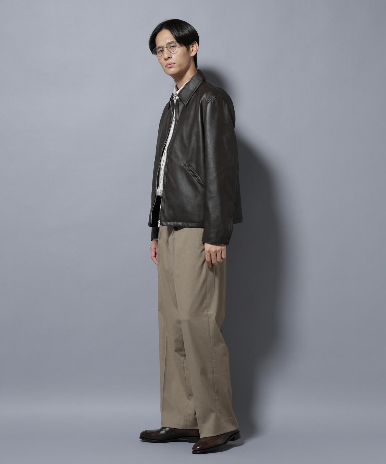 DELEGANTEエアリーサキソニー/CHK/ST ストレートFITパンツ(セットアップ可) 6685227205