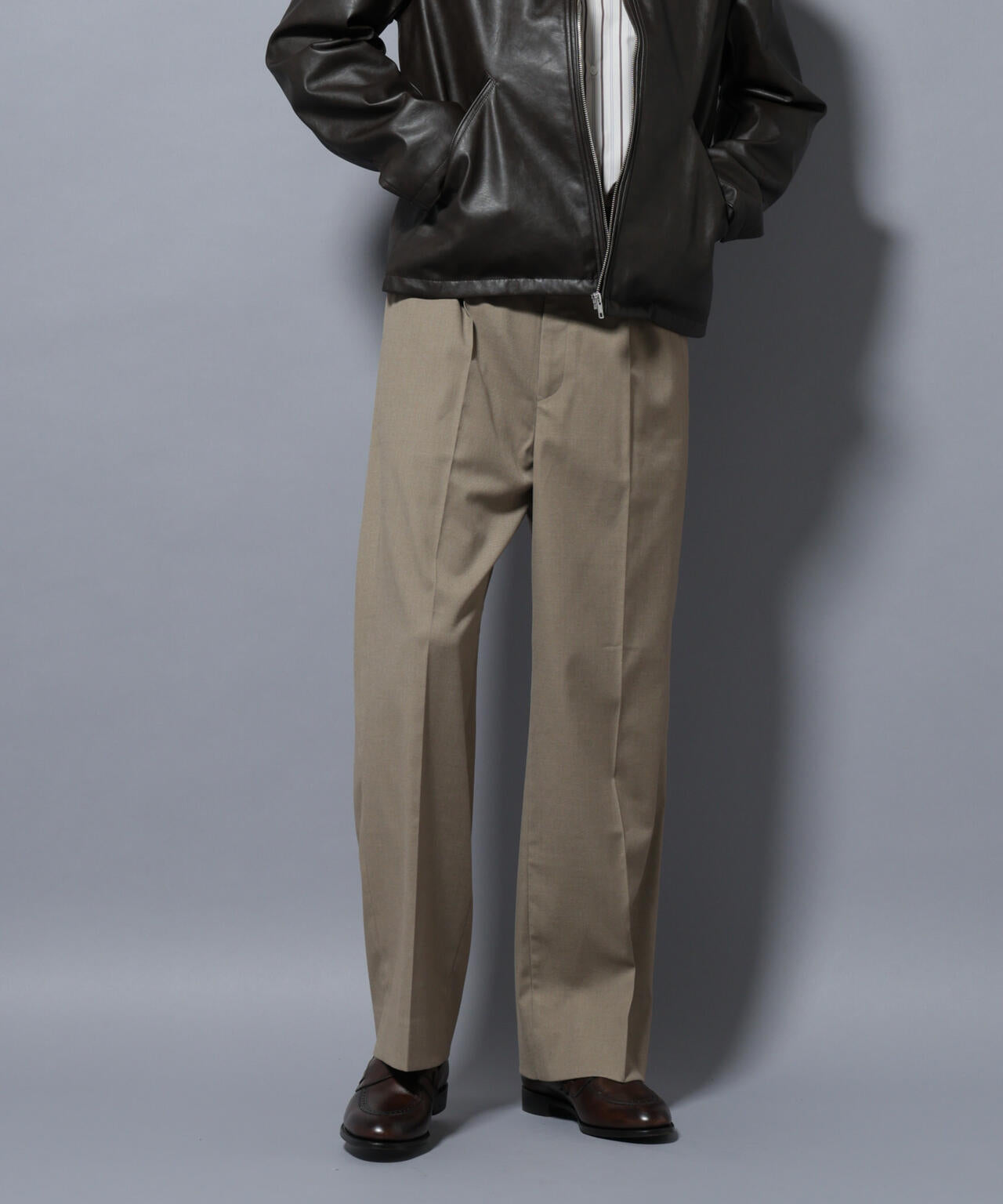 DELEGANTEエアリーサキソニー/CHK/ST ストレートFITパンツ(セットアップ可) 6685227205