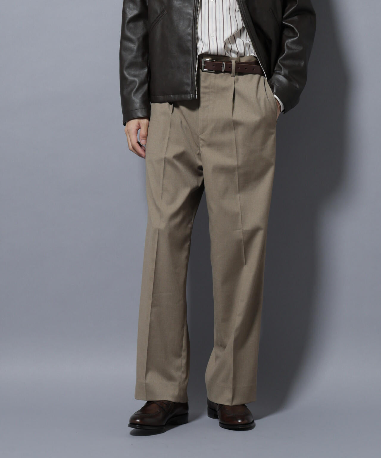 DELEGANTEエアリーサキソニー/CHK/ST ストレートFITパンツ(セットアップ可) 6685227205