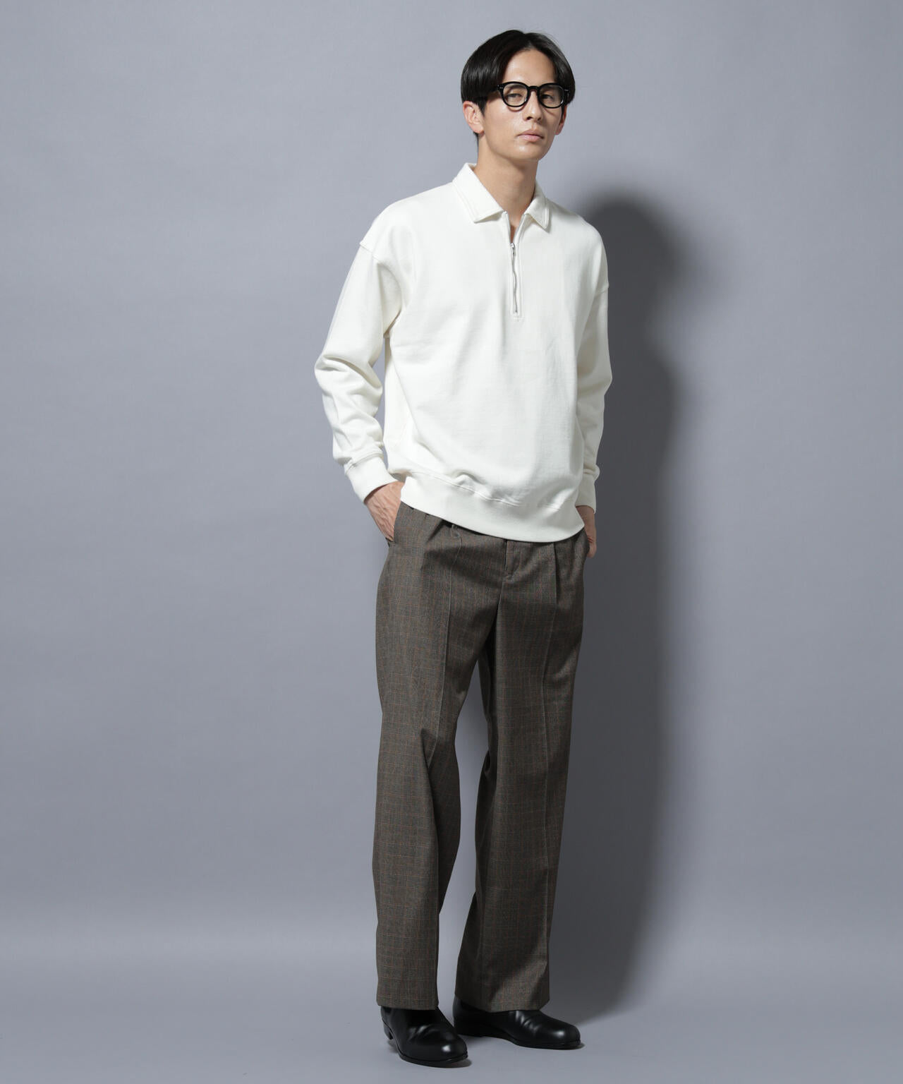 DELEGANTEエアリーサキソニー/CHK/ST ストレートFITパンツ(セットアップ可) 6685227205