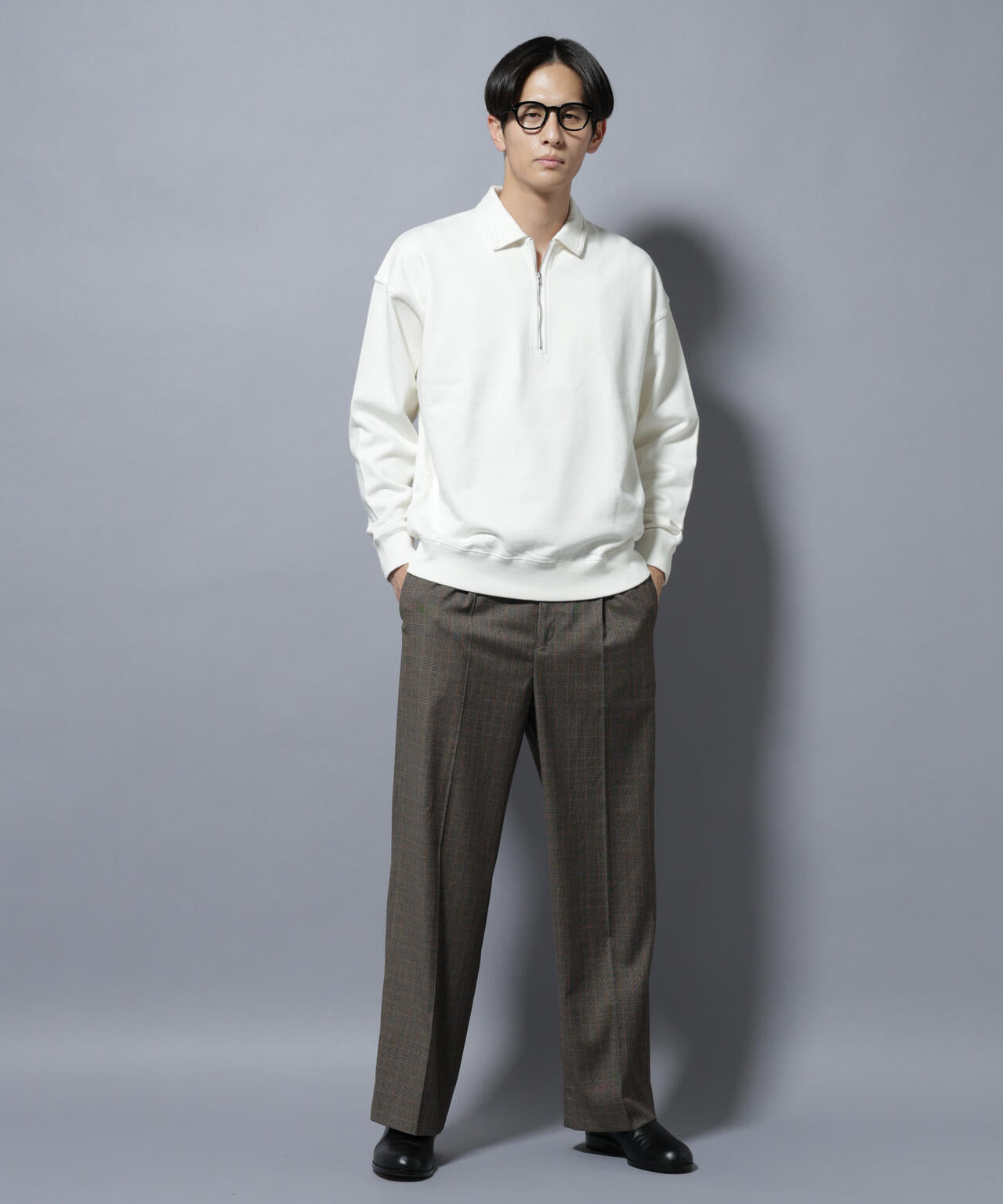 DELEGANTEエアリーサキソニー/CHK/ST ストレートFITパンツ(セットアップ可) 6685227205