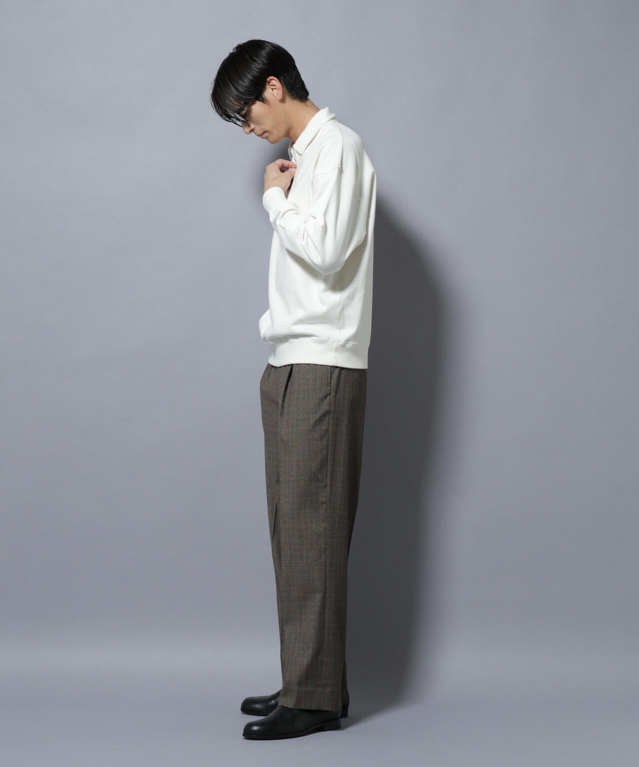 DELEGANTEエアリーサキソニー/CHK/ST ストレートFITパンツ(セットアップ可) 6685227205