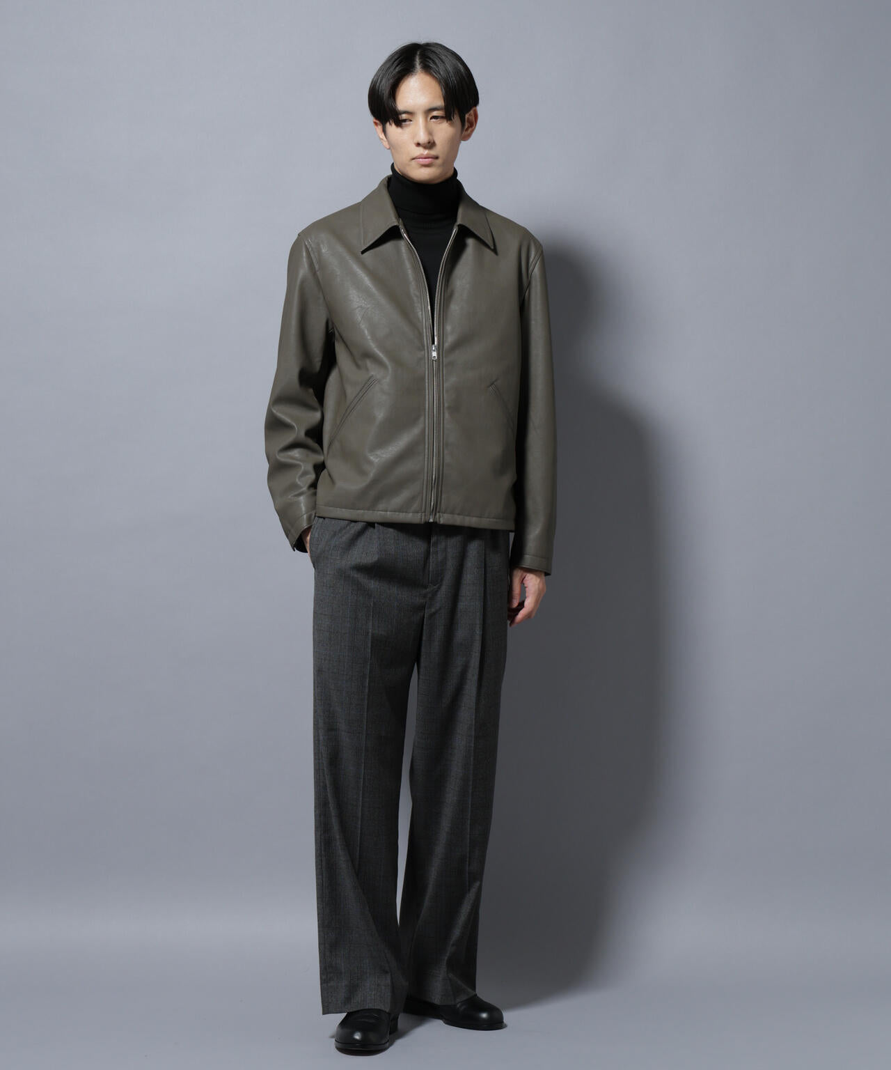 DELEGANTEエアリーサキソニー/CHK/ST ストレートFITパンツ(セットアップ可) 6685227205