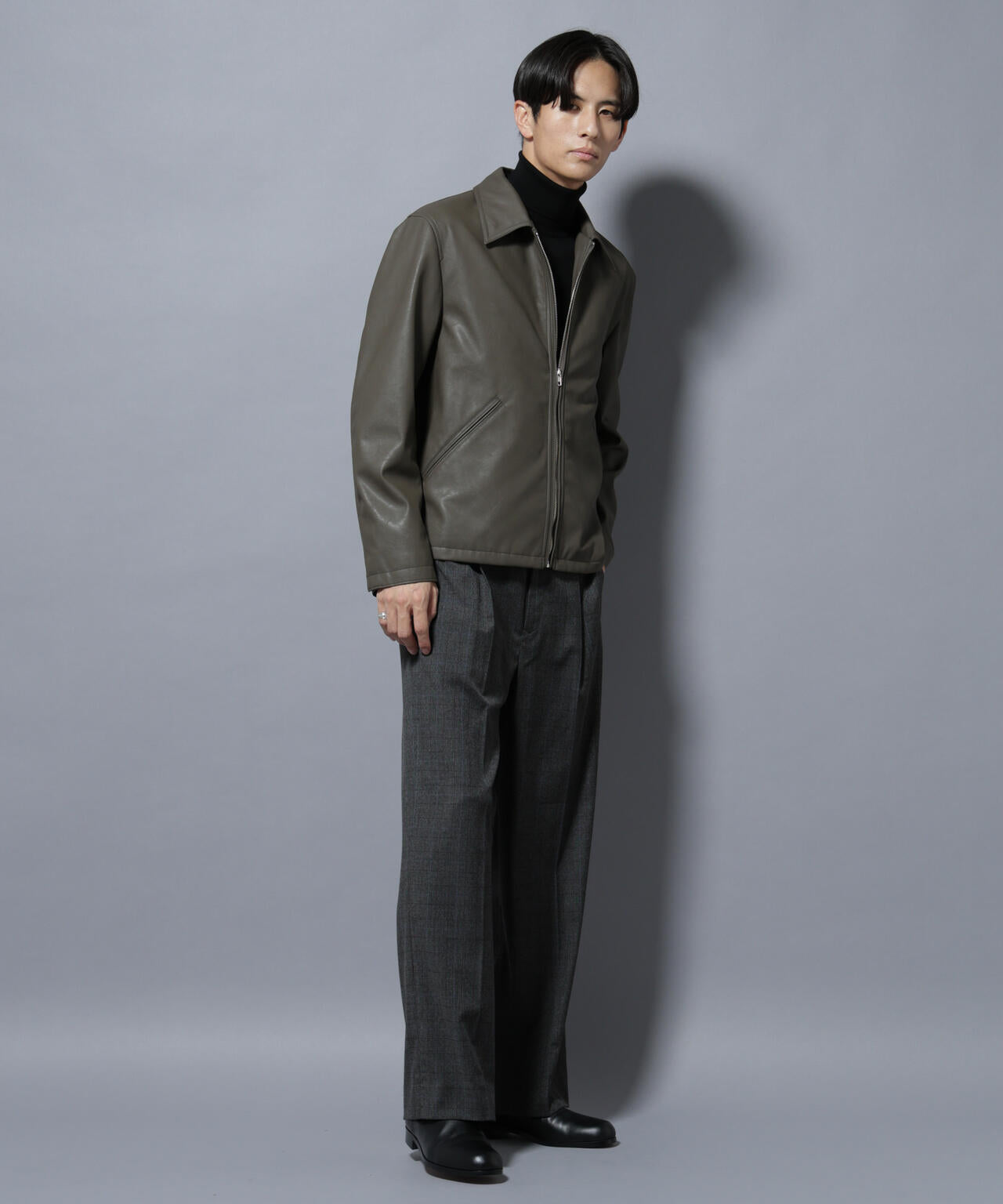 DELEGANTEエアリーサキソニー/CHK/ST ストレートFITパンツ(セットアップ可) 6685227205