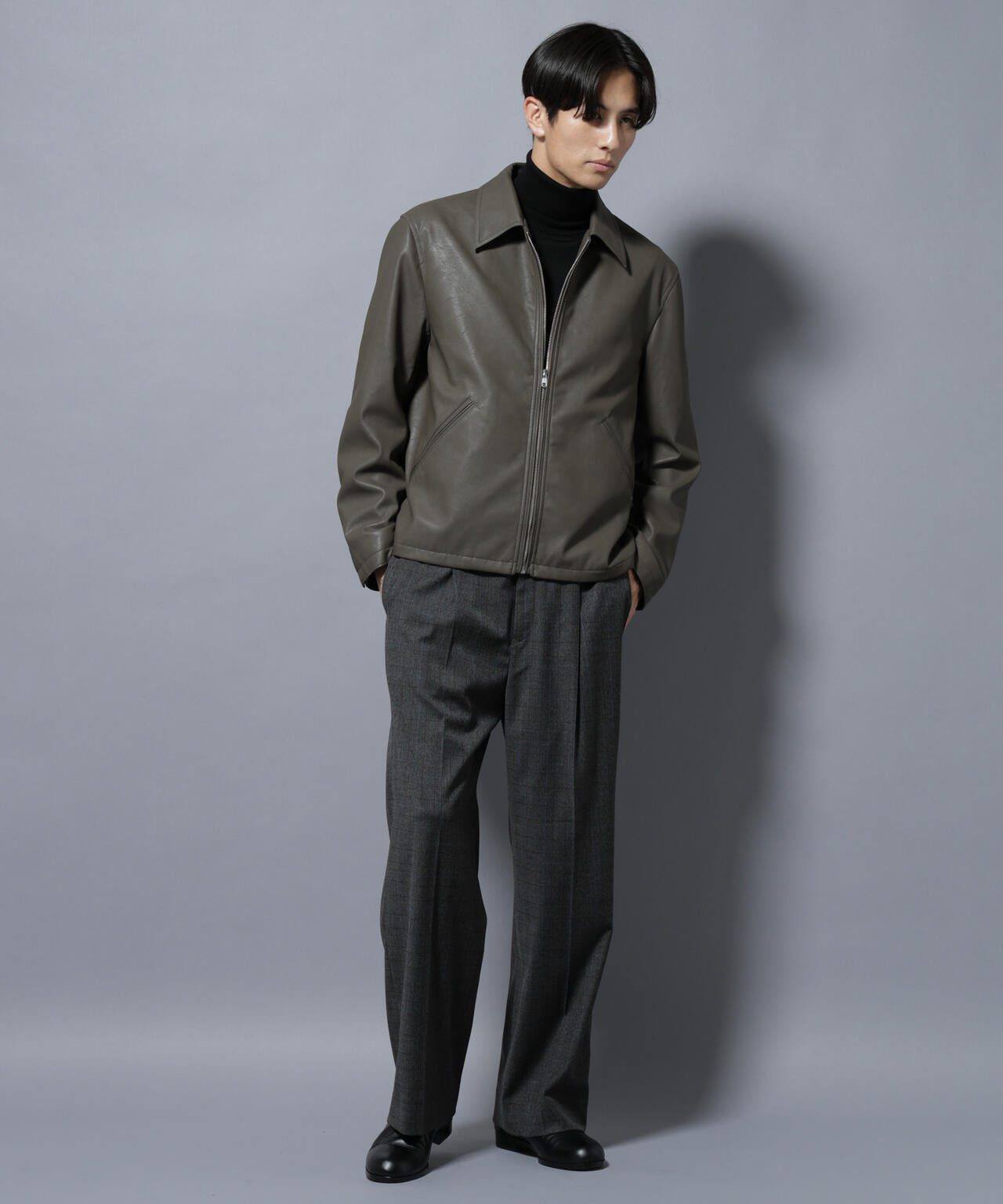 DELEGANTEエアリーサキソニー/CHK/ST ストレートFITパンツ(セットアップ可) 6685227205