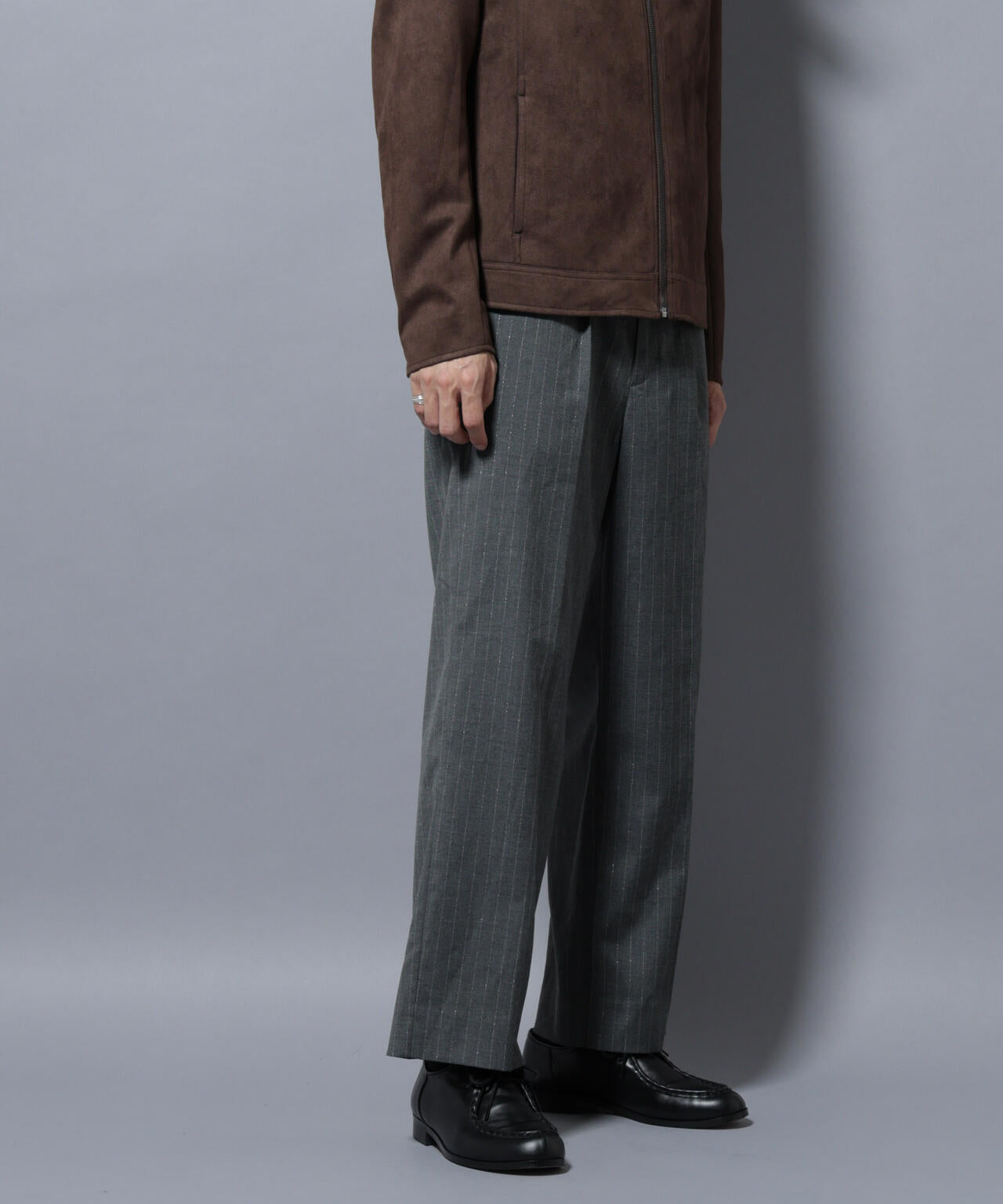 DELEGANTEエアリーサキソニー/CHK/ST ストレートFITパンツ(セットアップ可) 6685227205