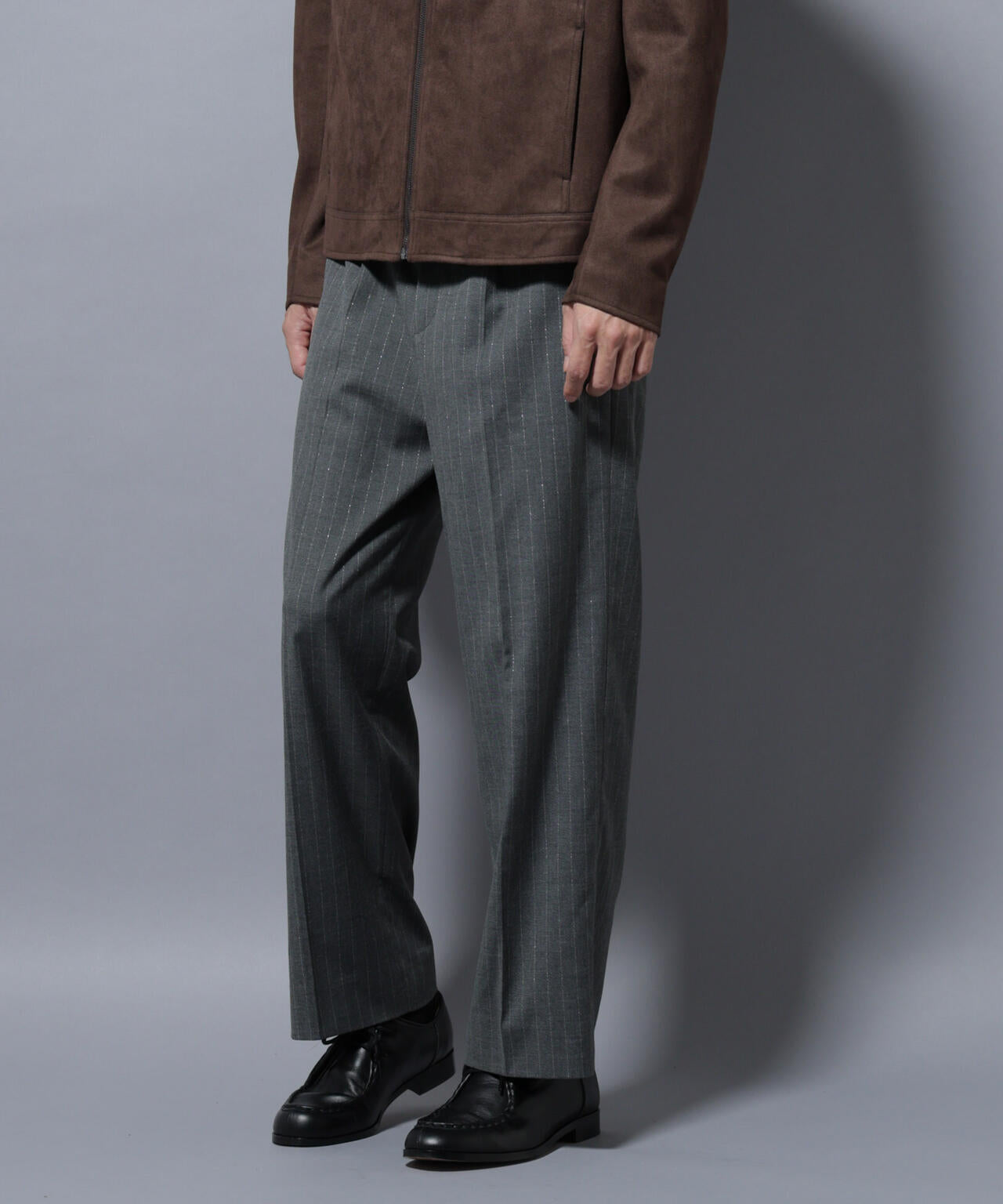 DELEGANTEエアリーサキソニー/CHK/ST ストレートFITパンツ(セットアップ可) 6685227205