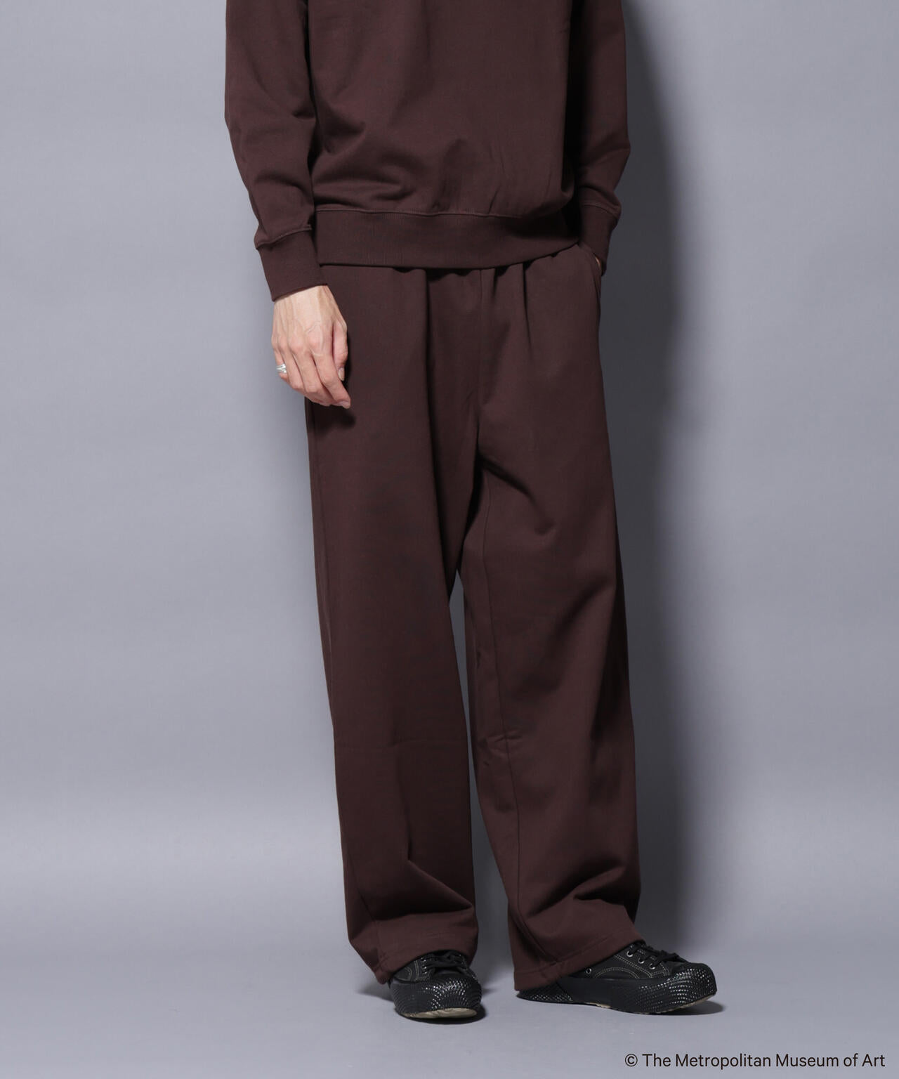 「The Met」ロゴ刺繍 2WAYワイドスウェットパンツ(セットアップ可) 6685227229