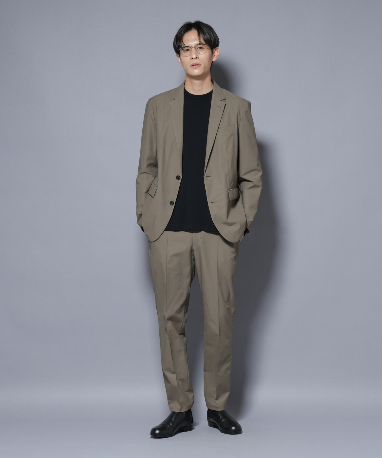 「N TROUSERS BASIC」SizeMoreTEXBRID(R)ストレッチパンツ(セットアップ可) 6685229204