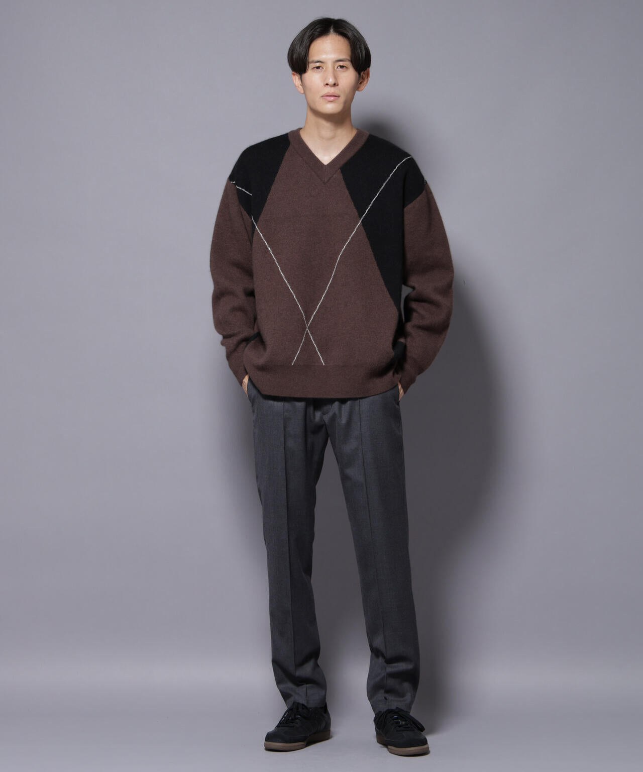 「N TROUSERS PREMIUM」RENU(R)ウール混洗えるサキソニーパンツ(セットアップ可) 6685229206