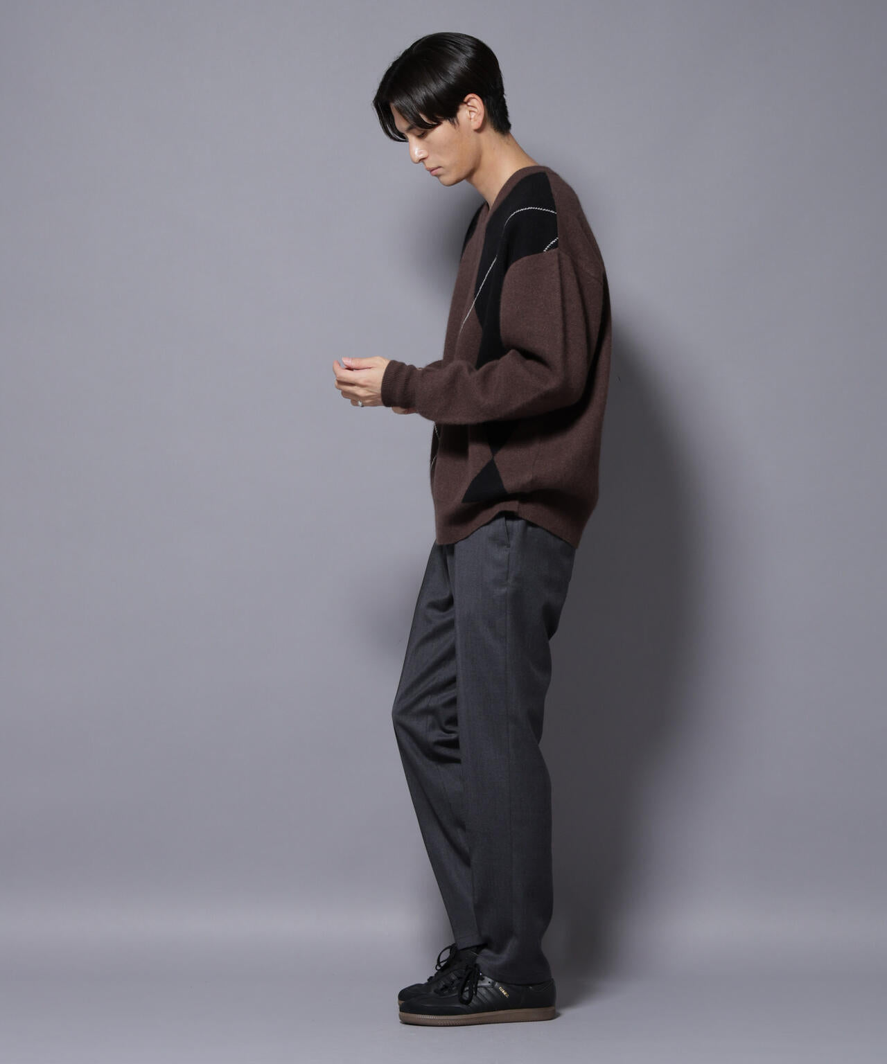 「N JACKET PREMIUM」RENU(R)ウール混洗えるサキソニーパンツ(セットアップ可) 6685229206