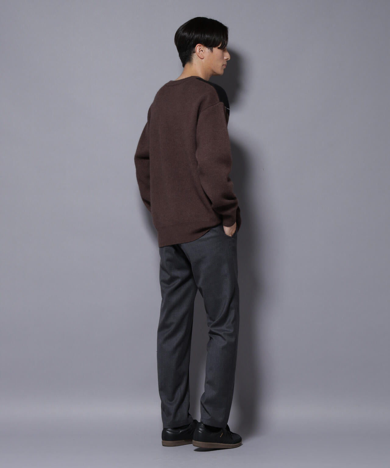 「N JACKET PREMIUM」RENU(R)ウール混洗えるサキソニーパンツ(セットアップ可) 6685229206