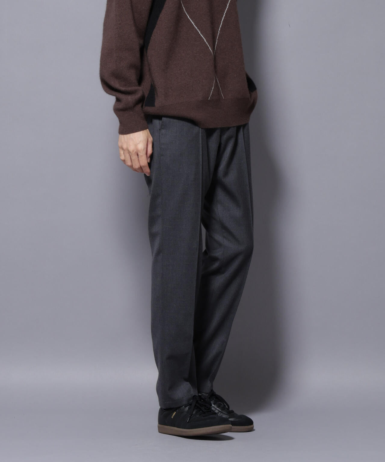 「N JACKET PREMIUM」RENU(R)ウール混洗えるサキソニーパンツ(セットアップ可) 6685229206