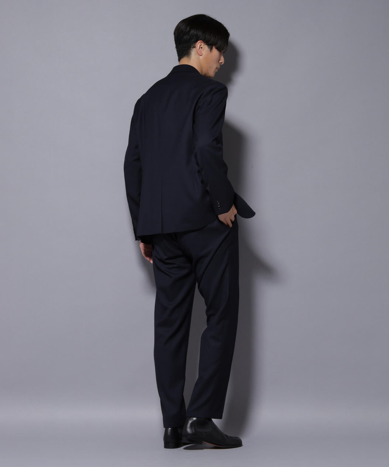 「N JACKET PREMIUM」RENU(R)ウール混洗えるサキソニーパンツ(セットアップ可) 6685229206