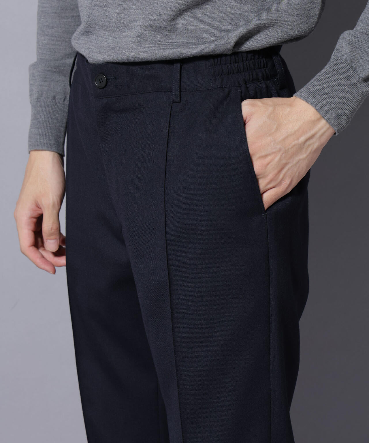 「N JACKET PREMIUM」RENU(R)ウール混洗えるサキソニーパンツ(セットアップ可) 6685229206