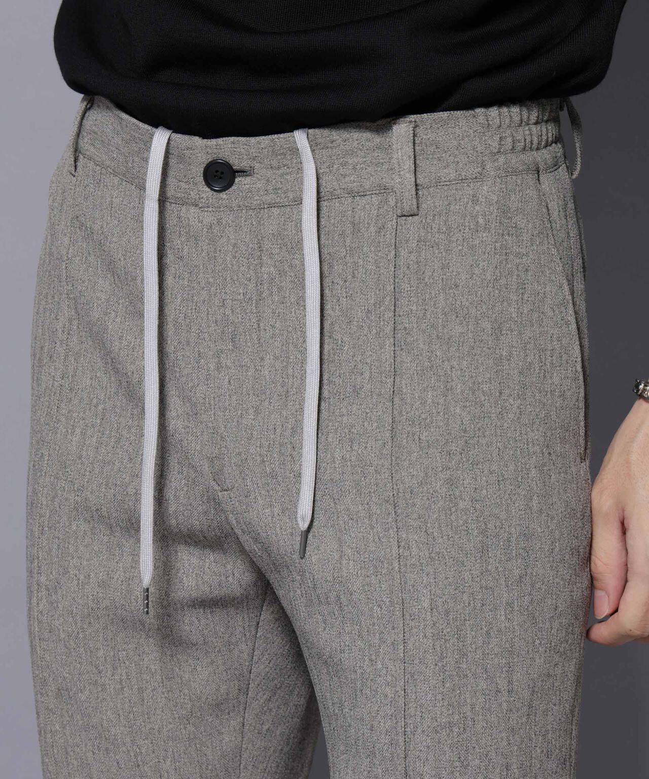 「N TROUSERS BASIC」 洗えるMIXツイードストレッチパンツ(セットアップ可) 6685229207