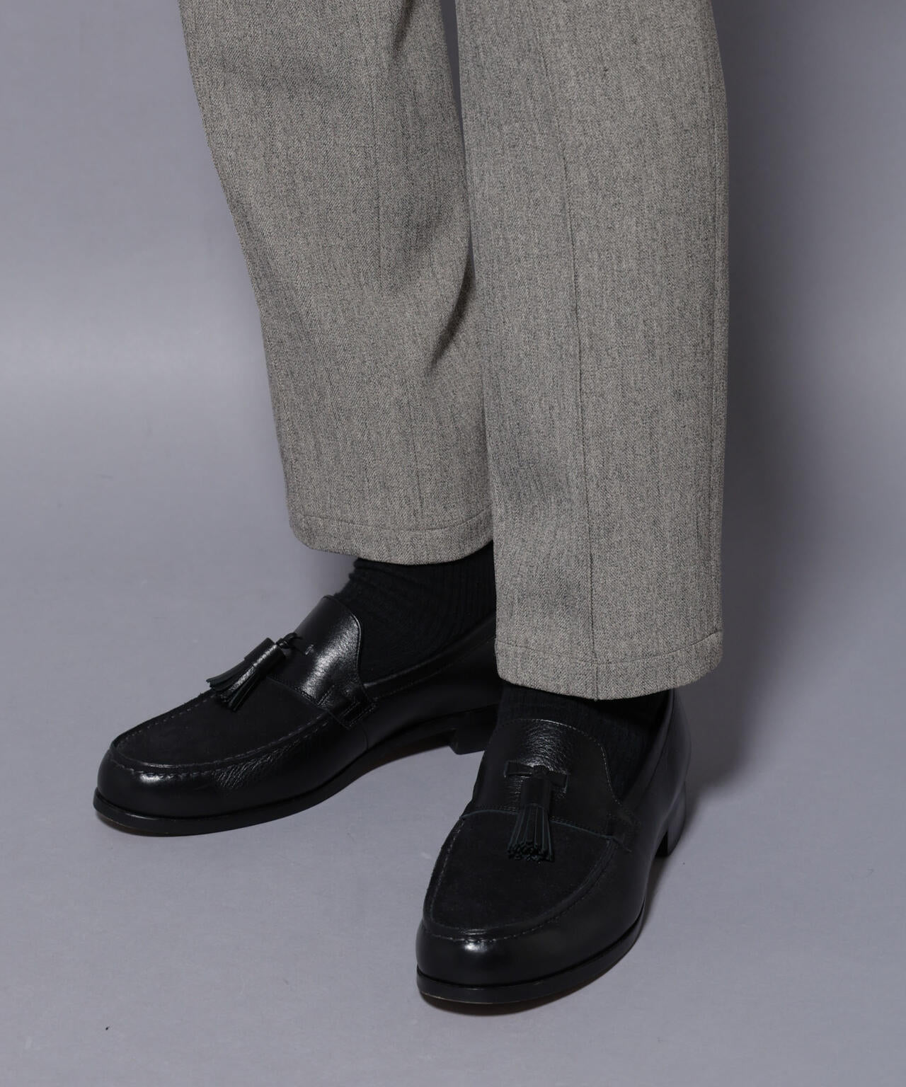 「N TROUSERS BASIC」 洗えるMIXツイードストレッチパンツ(セットアップ可) 6685229207