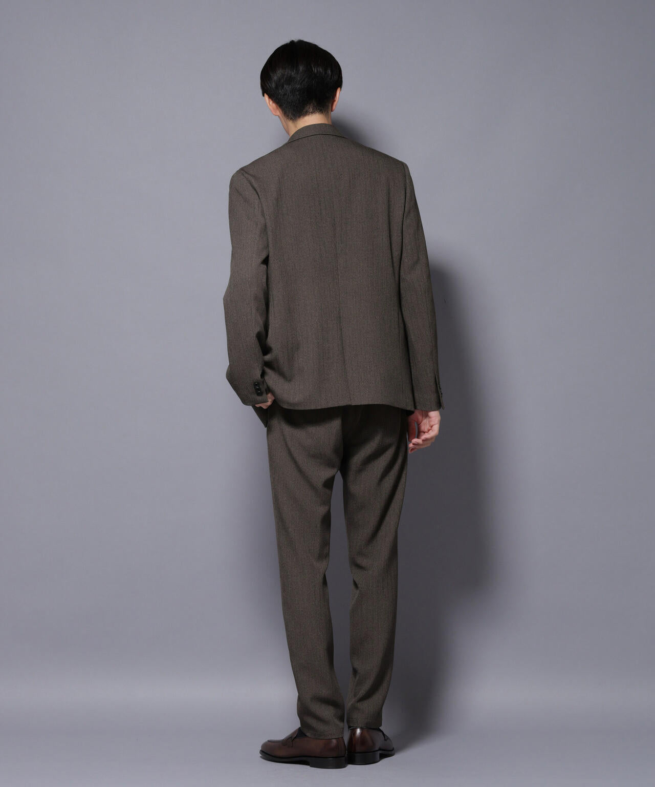 「N TROUSERS BASIC」 洗えるMIXツイードストレッチパンツ(セットアップ可) 6685229207