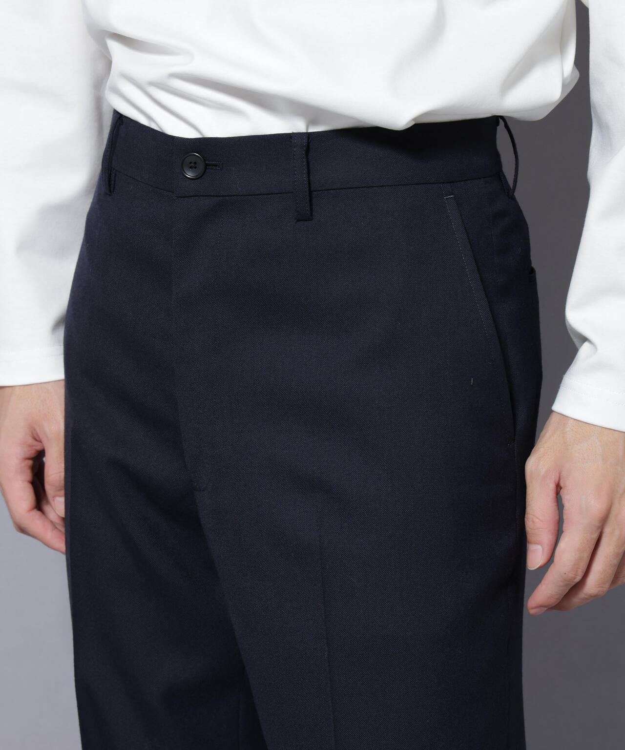 「N TROUSERS PREMIUM」RENU(R)洗えるサキソニーストレートパンツ 6685229208