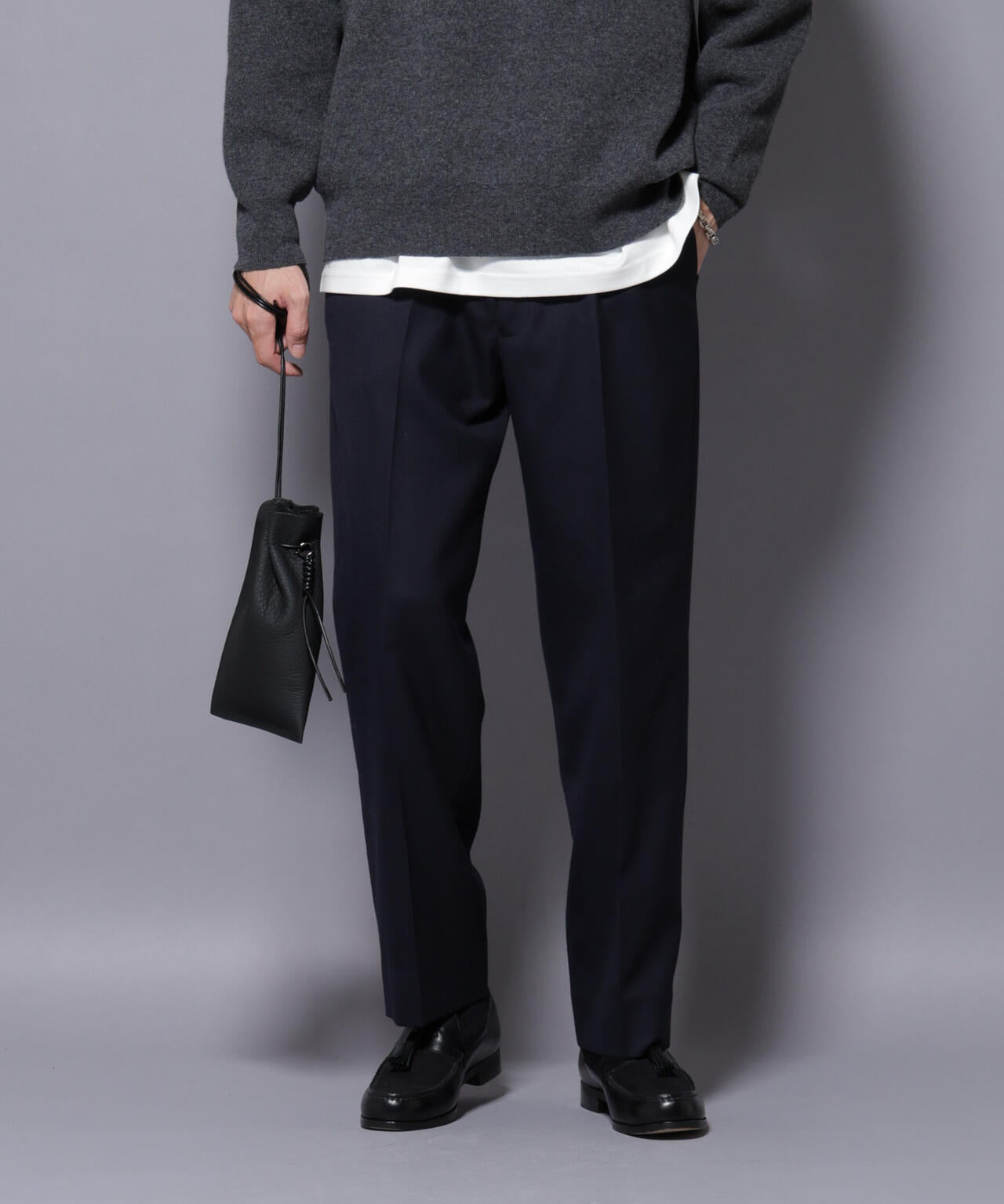 「N TROUSERS PREMIUM」RENU(R)洗えるサキソニーストレートパンツ 6685229208