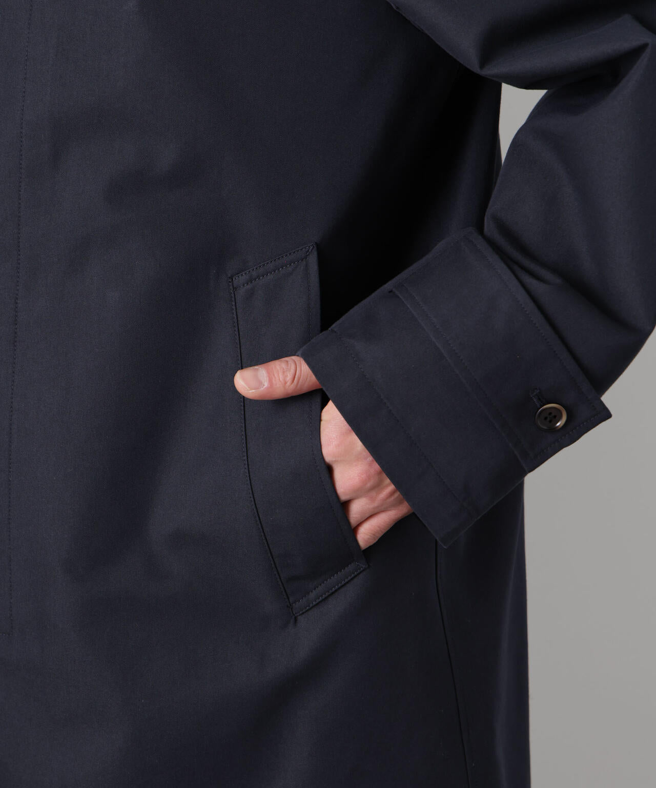 フーデッドステンカラーコート「WARP PRINT」ライニング 6686111202