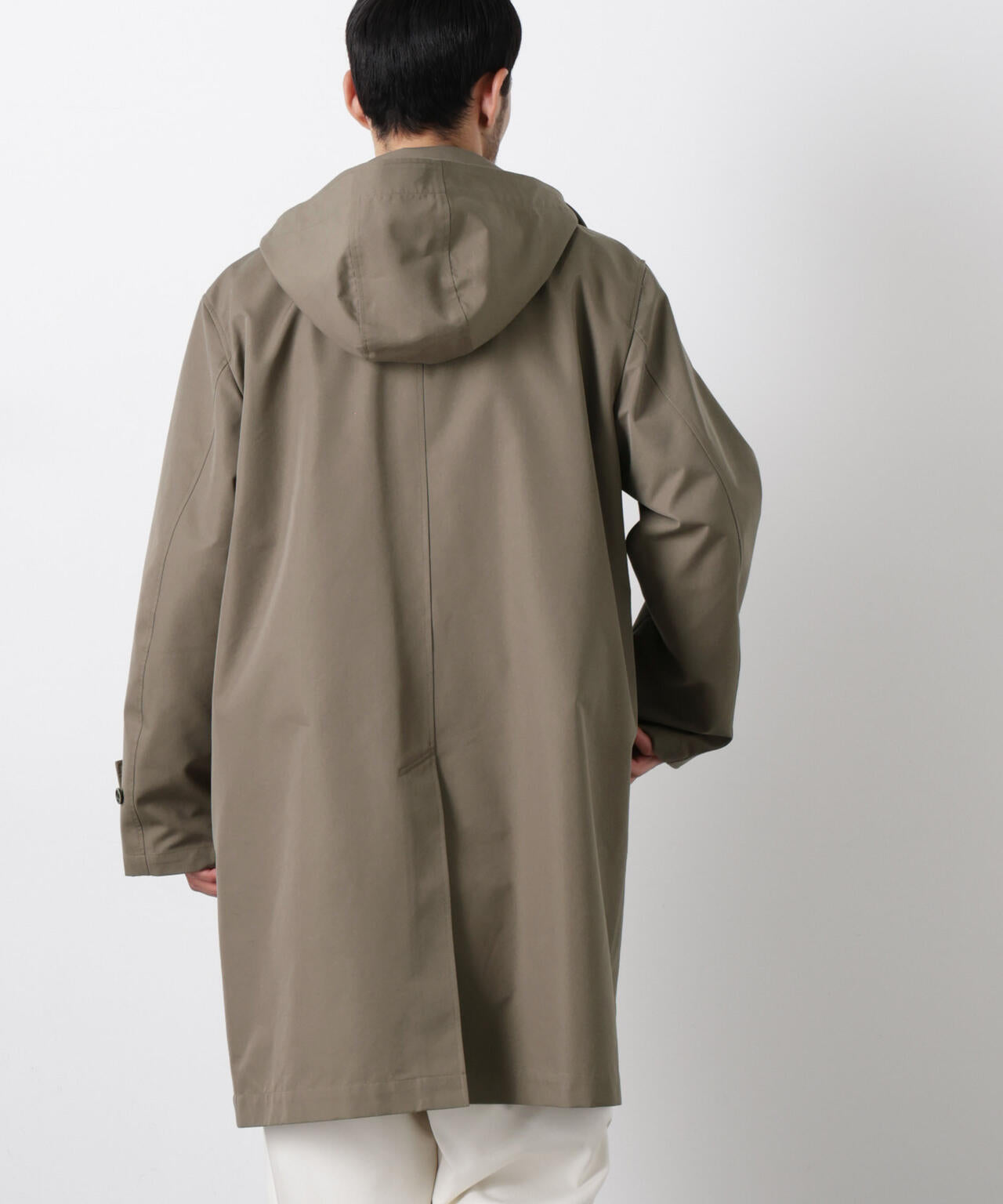 フーデッドステンカラーコート「WARP PRINT」ライニング 6686111202