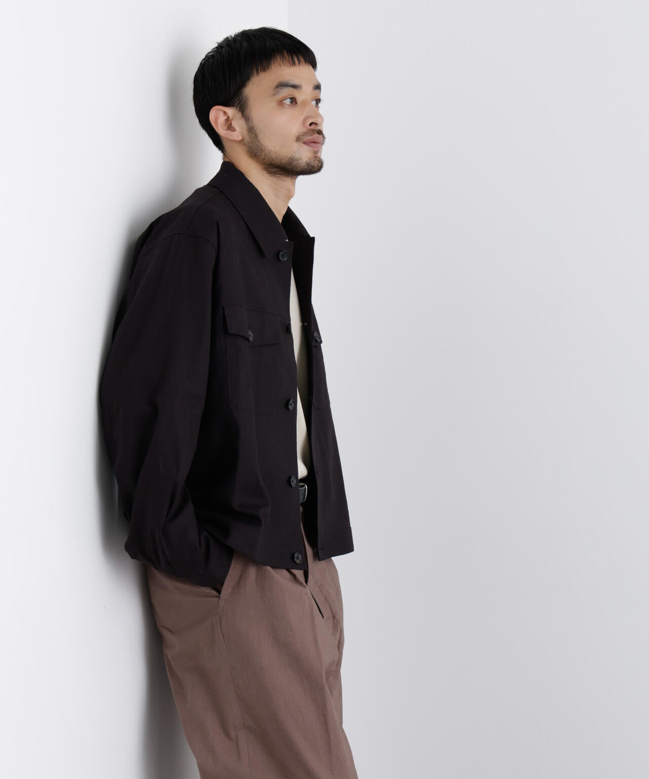 「FRENCH LINEN」リネンコットンシャツブルゾン 6686112202