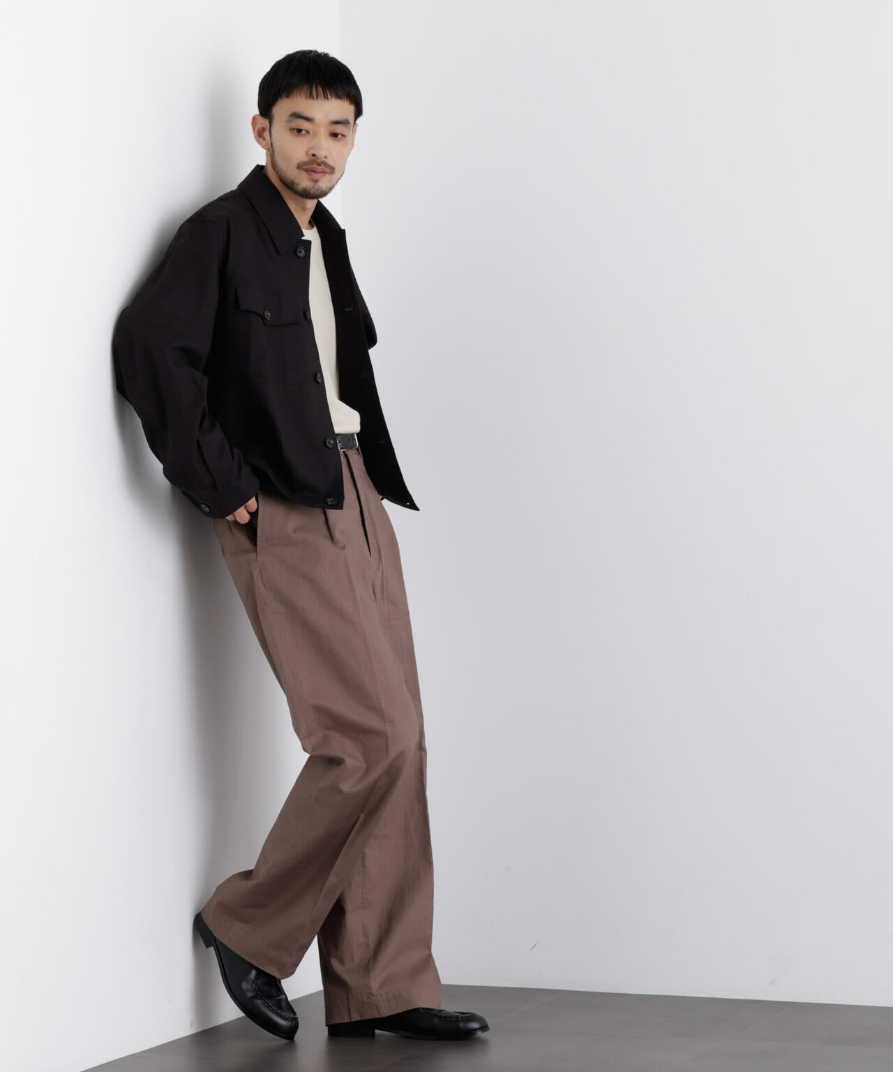 「FRENCH LINEN」リネンコットンシャツブルゾン 6686112202