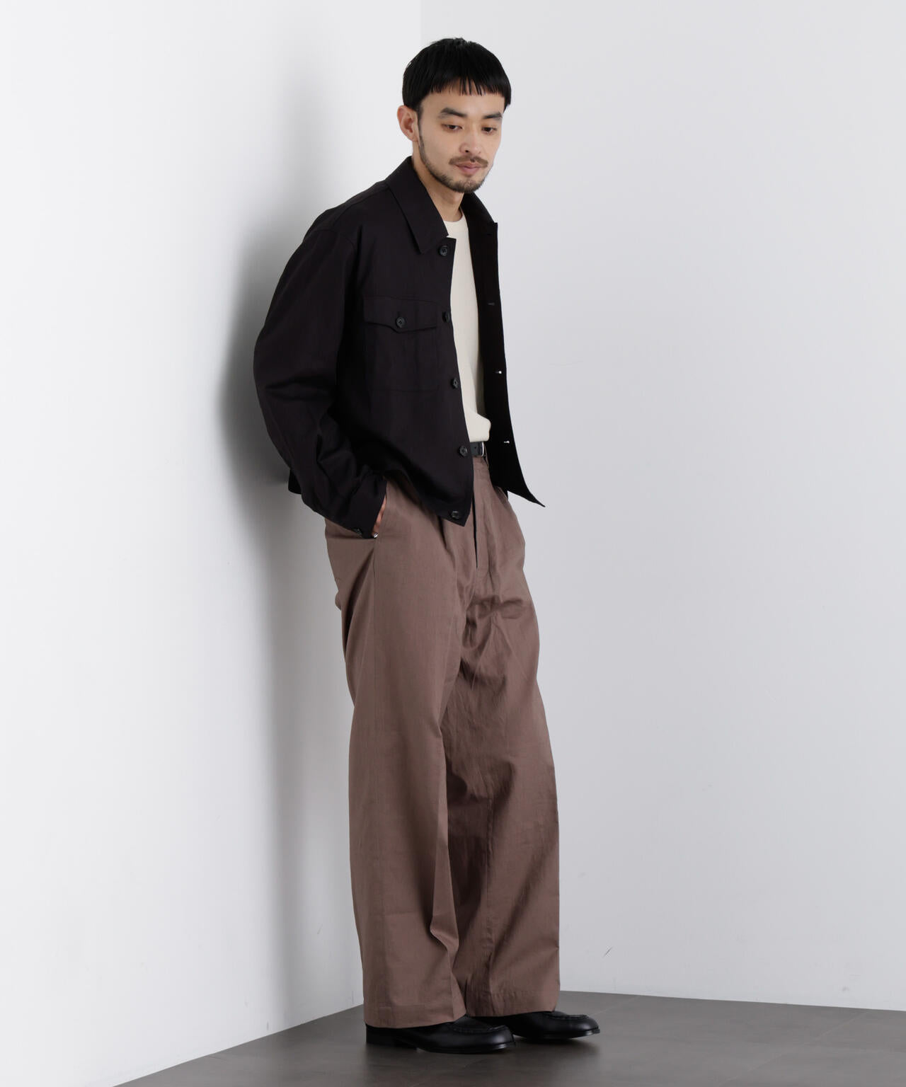 「FRENCH LINEN」リネンコットンシャツブルゾン 6686112202