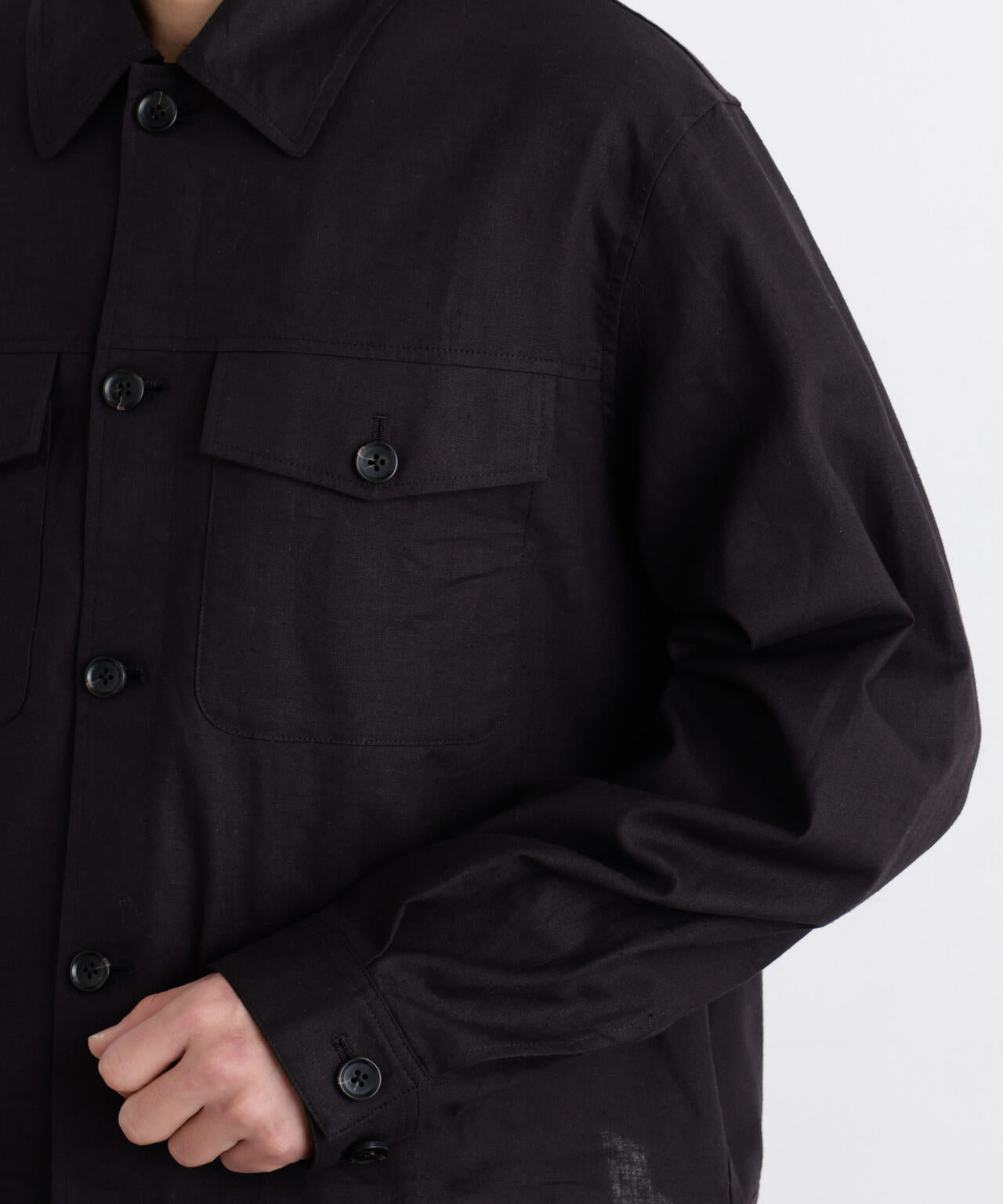 「FRENCH LINEN」リネンコットンシャツブルゾン 6686112202