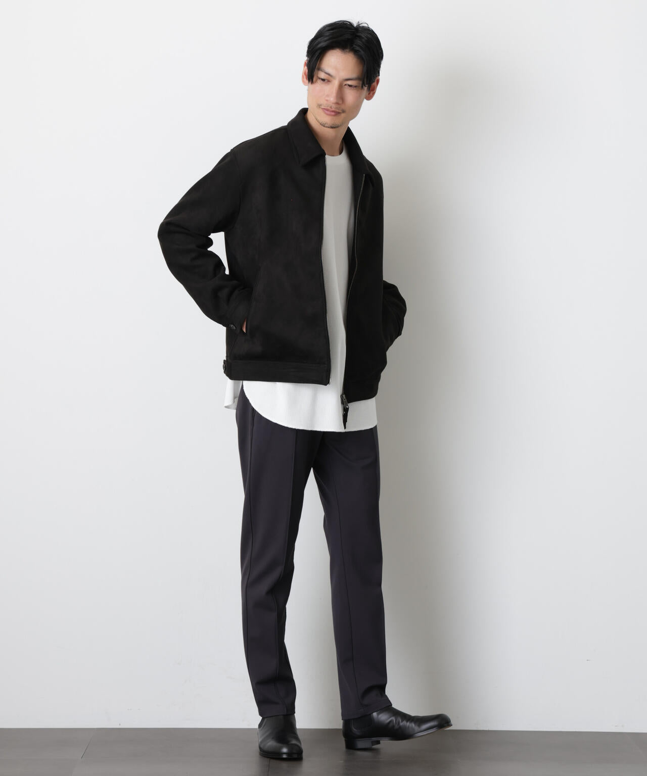 「モダンコンフォート」 フェイクスエードブルゾン 6686112209