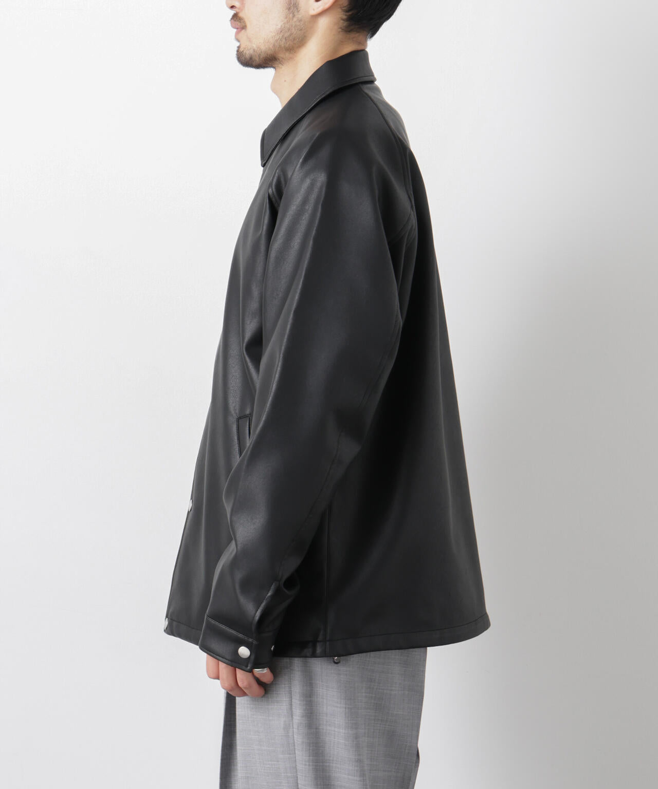 フェイクレザーリラックスコーチジャケット 6686112210