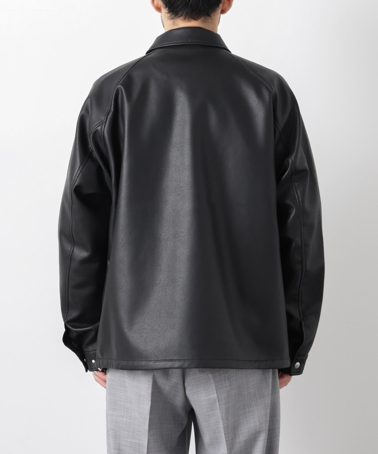 フェイクレザーリラックスコーチジャケット 6686112210
