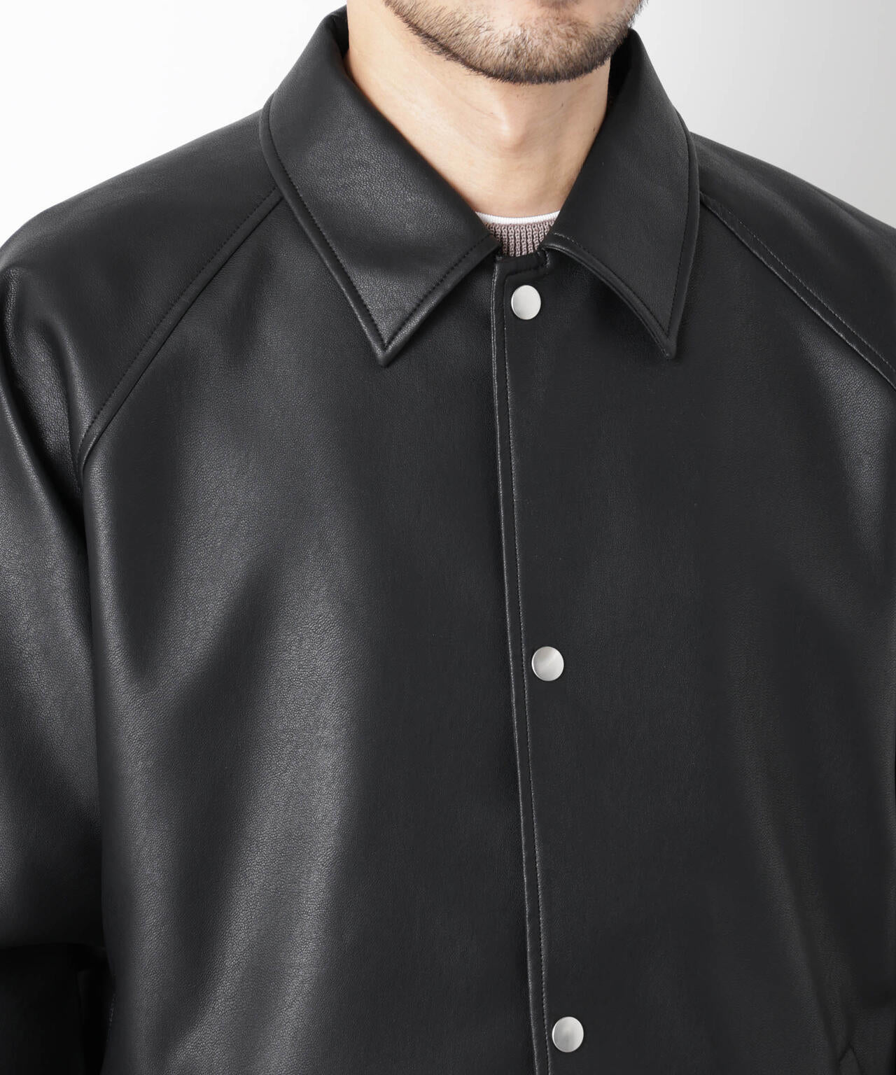 フェイクレザーリラックスコーチジャケット 6686112210