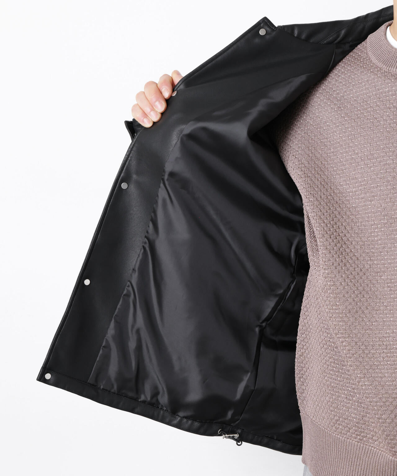 フェイクレザーリラックスコーチジャケット 6686112210