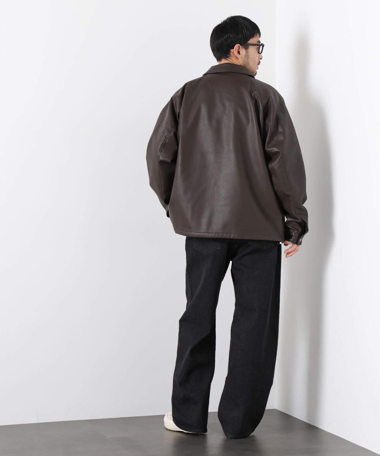 フェイクレザーリラックスコーチジャケット 6686112210