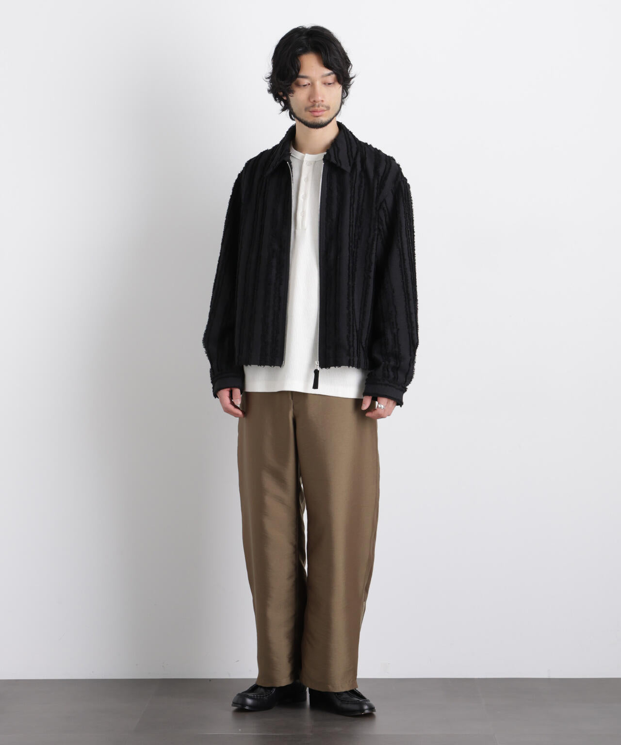 「ASSEMBLANC」カットレースフリンジブルゾン 6686112212