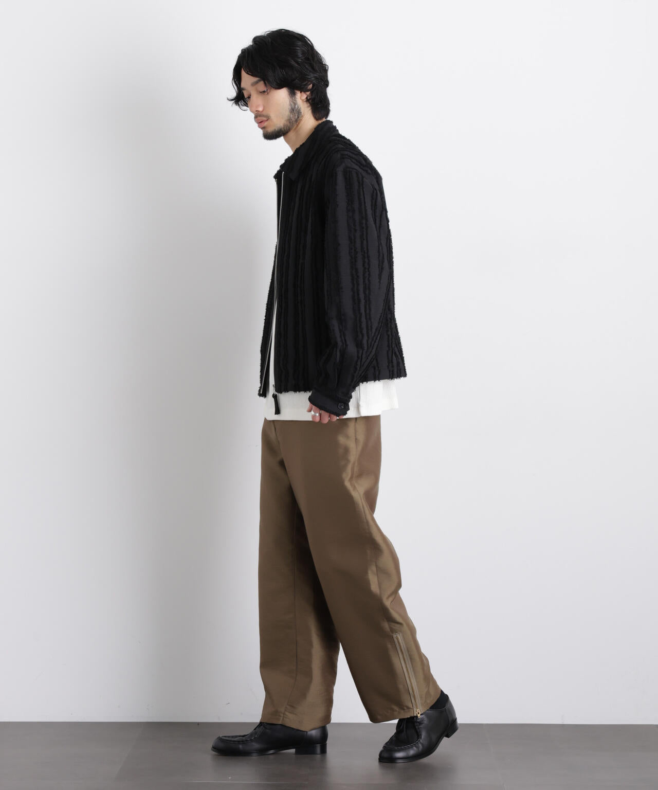 「ASSEMBLANC」カットレースフリンジブルゾン 6686112212