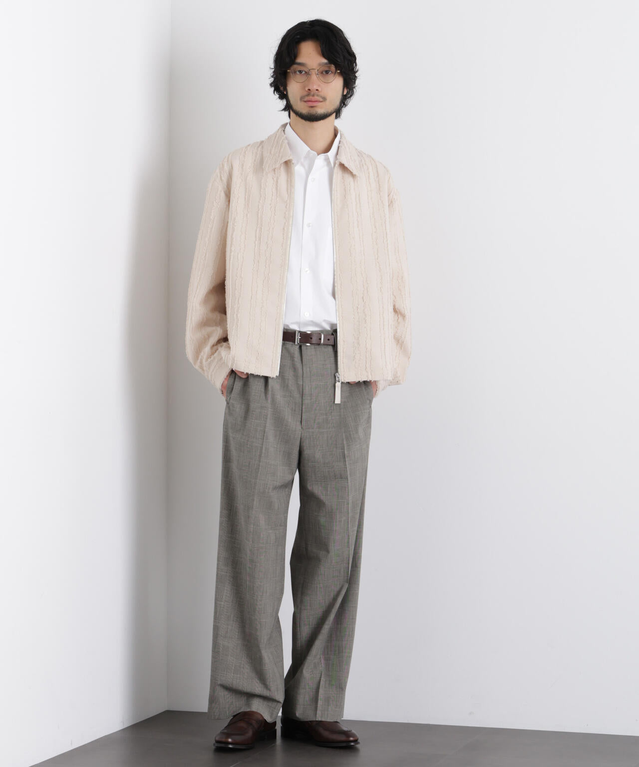 「ASSEMBLANC」カットレースフリンジブルゾン 6686112212